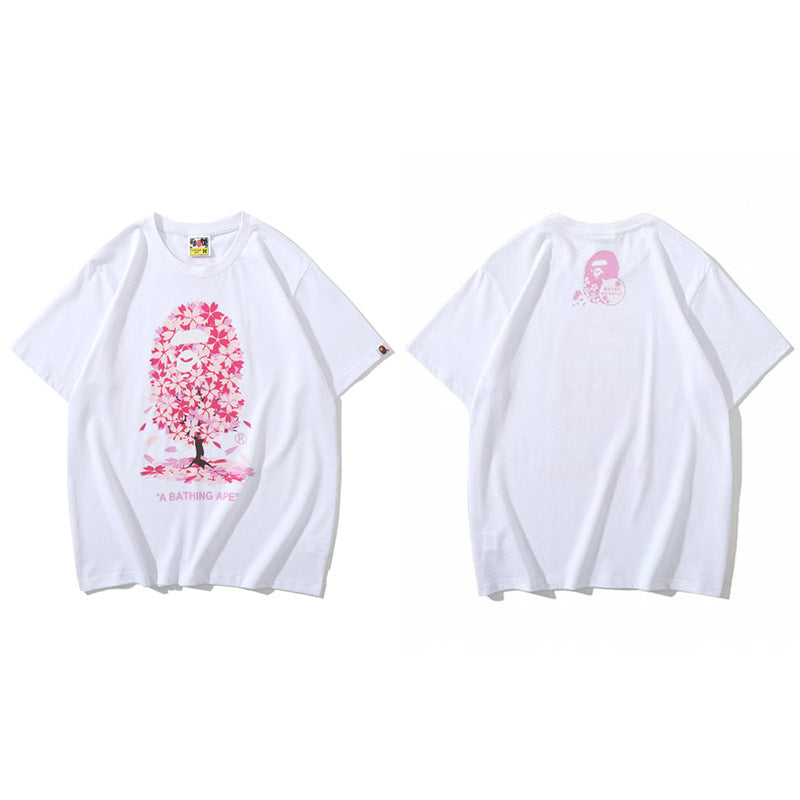 BAPE Ape Head Shark Print Loose Casual Unisex Short Sleeve T-Shirt