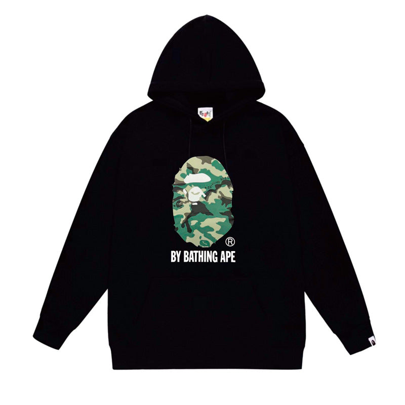 BAPE Ape Head Graphic Hoodie Camo Print Loose Cotton Pullover
