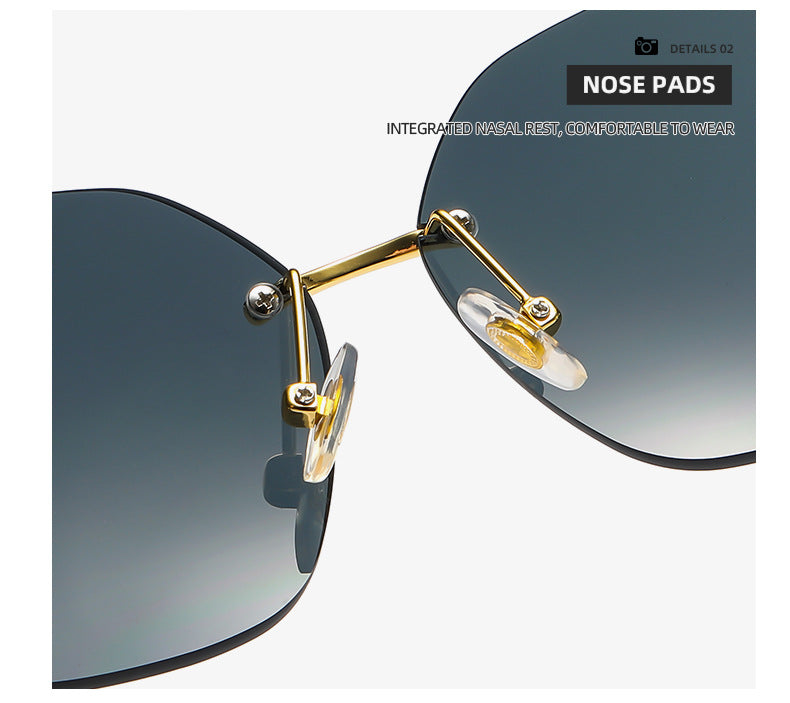 Miu Miu MU 54YS Runway Y2K Rectangle Rimless Womens Sunglasses