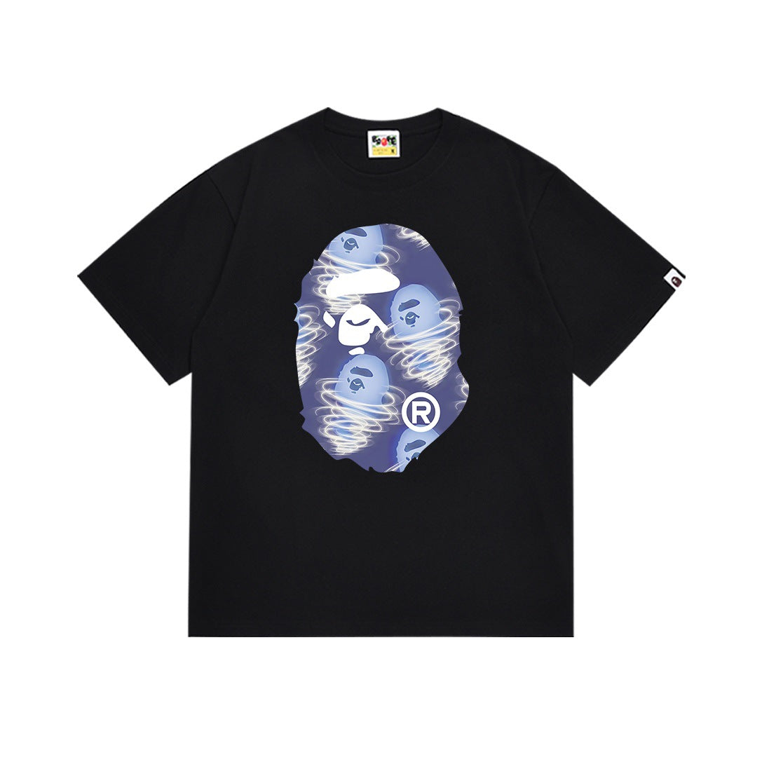 Bape Multi‑Camo Ape Head Graphic Oversized Tee Streetwear Unisex