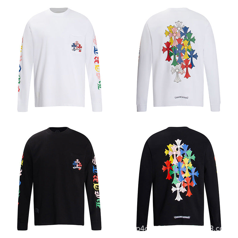 Chrome Hearts Cross Horseshoe Sanskrit Print Long Sleeve Tee Unisex