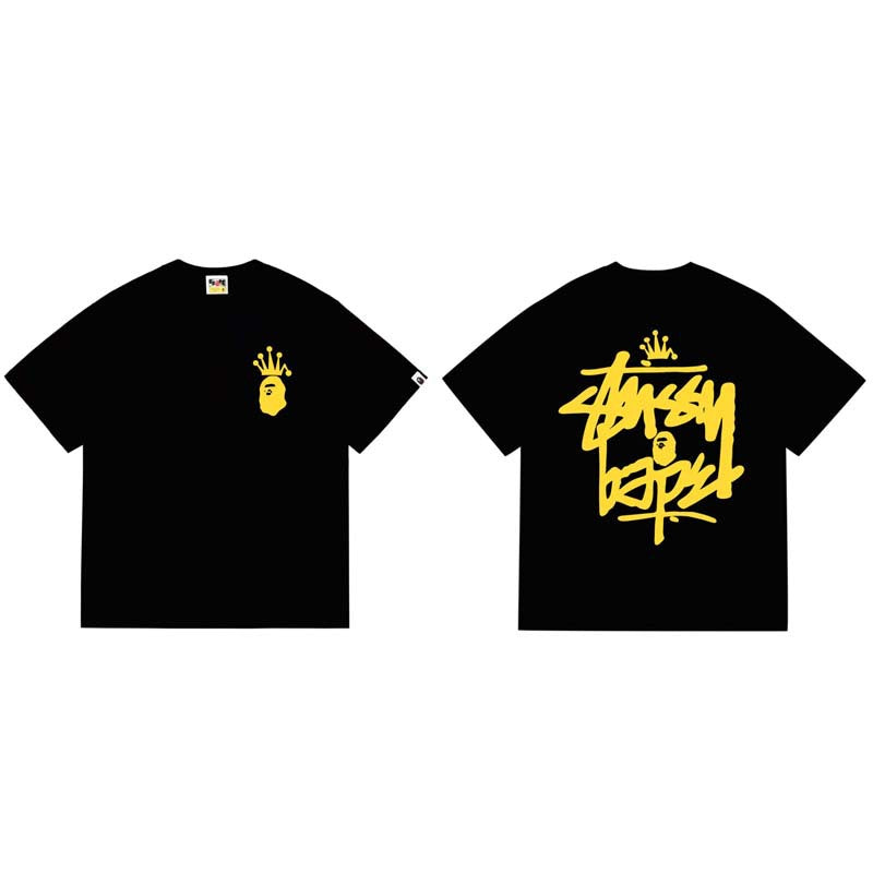 BAPE Ape Head Shark Print Loose Casual Unisex T-Shirt