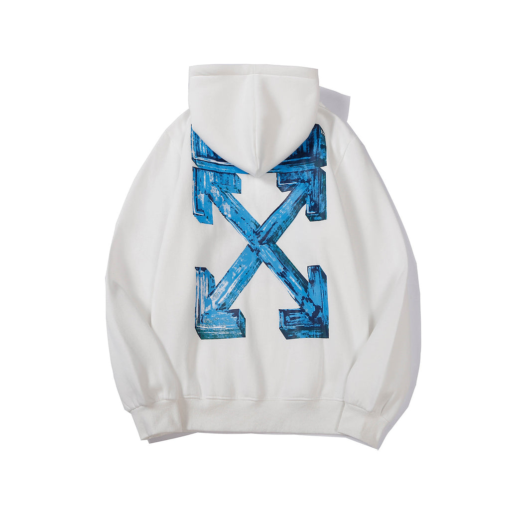 Off White Arrow Graphic Print Hoodie Streetwear Unisex