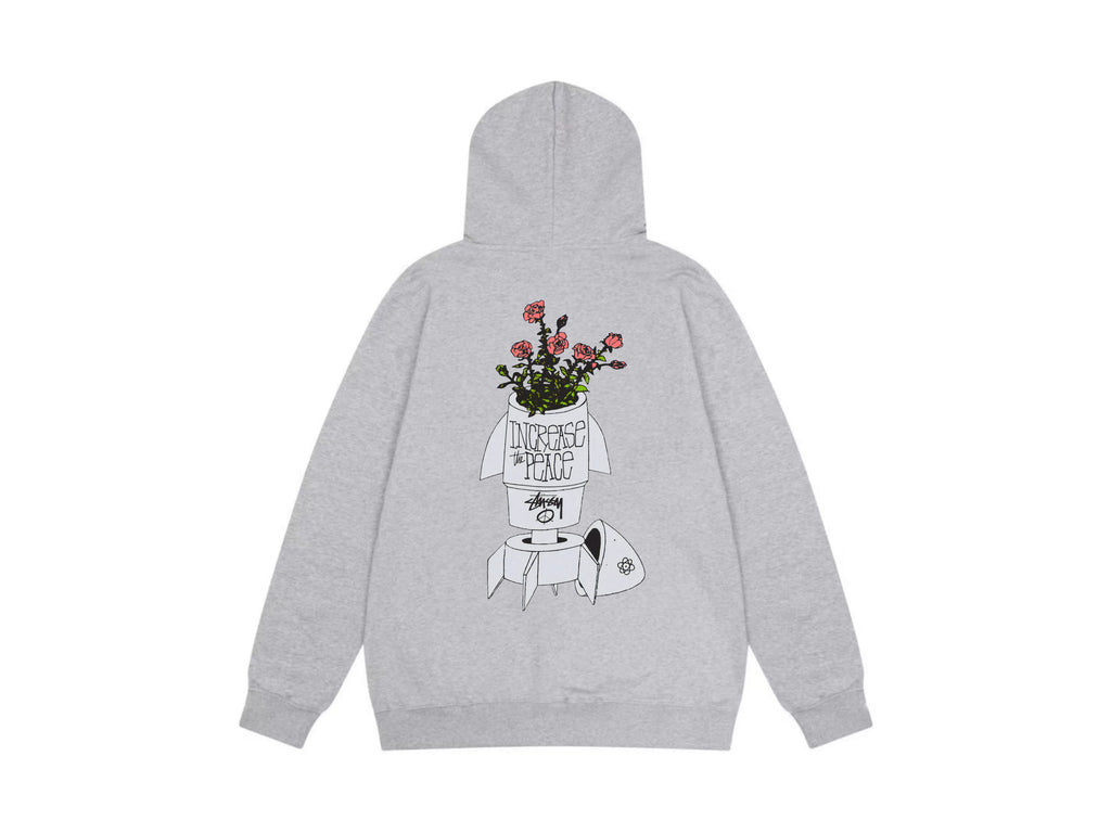 Stussy Zip Up Hoodie Multi Graphic Letter Print Streetwear Jacket