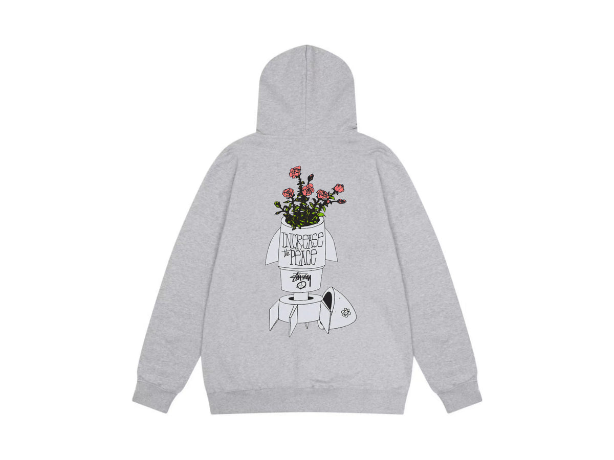 Stussy Zip Up Hoodie Multi Graphic Letter Print Streetwear Jacket