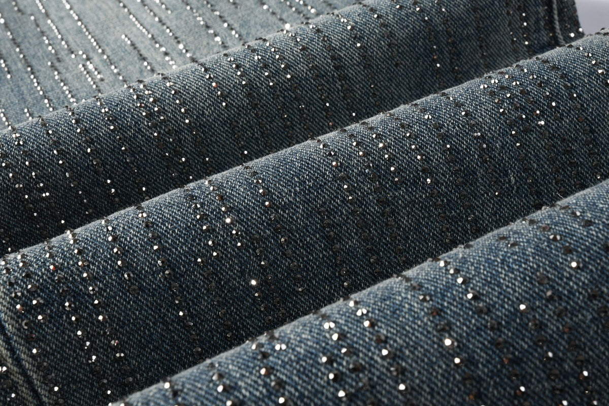 Purple Brand Rhinestone-Embellished Flared Jeans