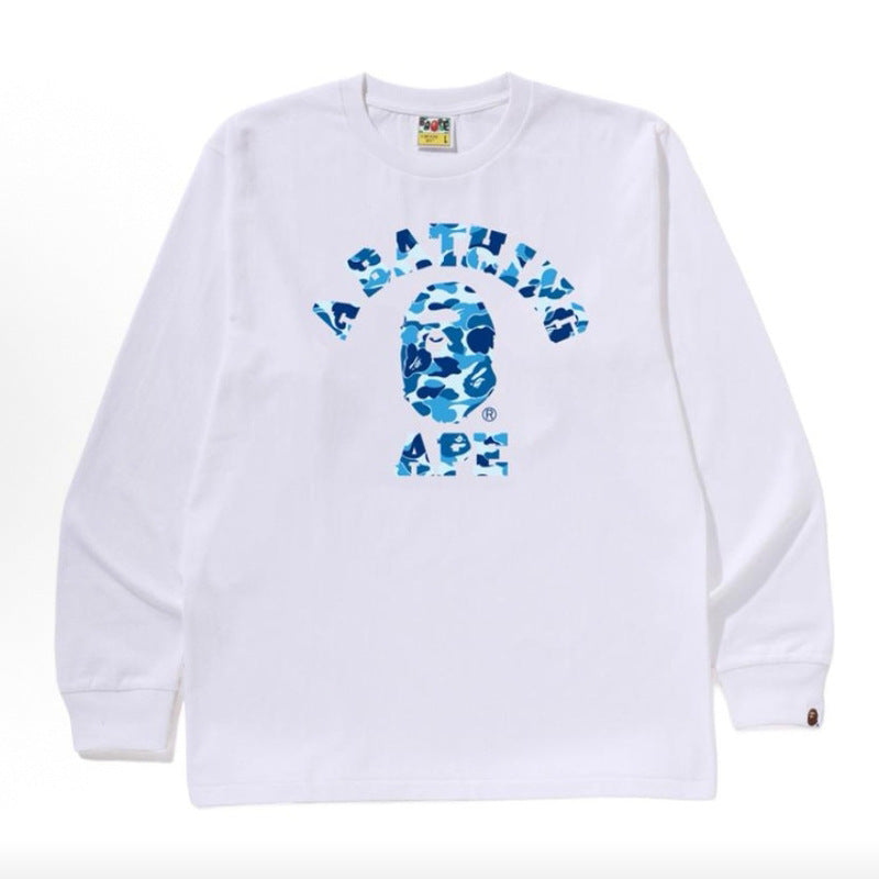 Bape Multi‑Ape‑Head Graphic Oversized Long Sleeve Tee Streetwear