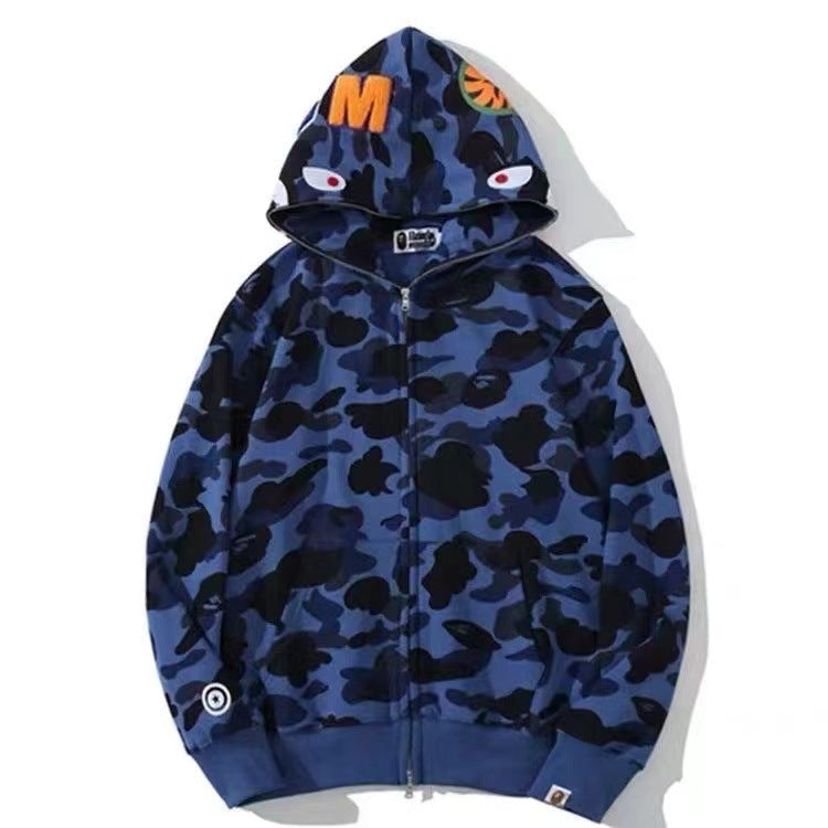BAPE Shark Ape Head Camo Embroidered Zip Up Hoodie