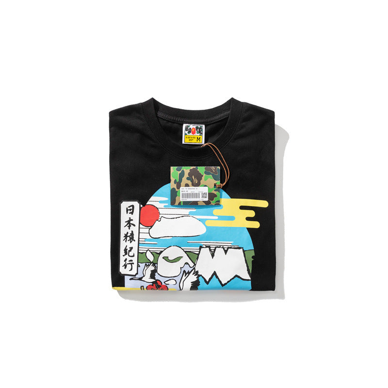Bape Maneki Neko Ape Head Graphic Oversized Tee Streetwear Unisex