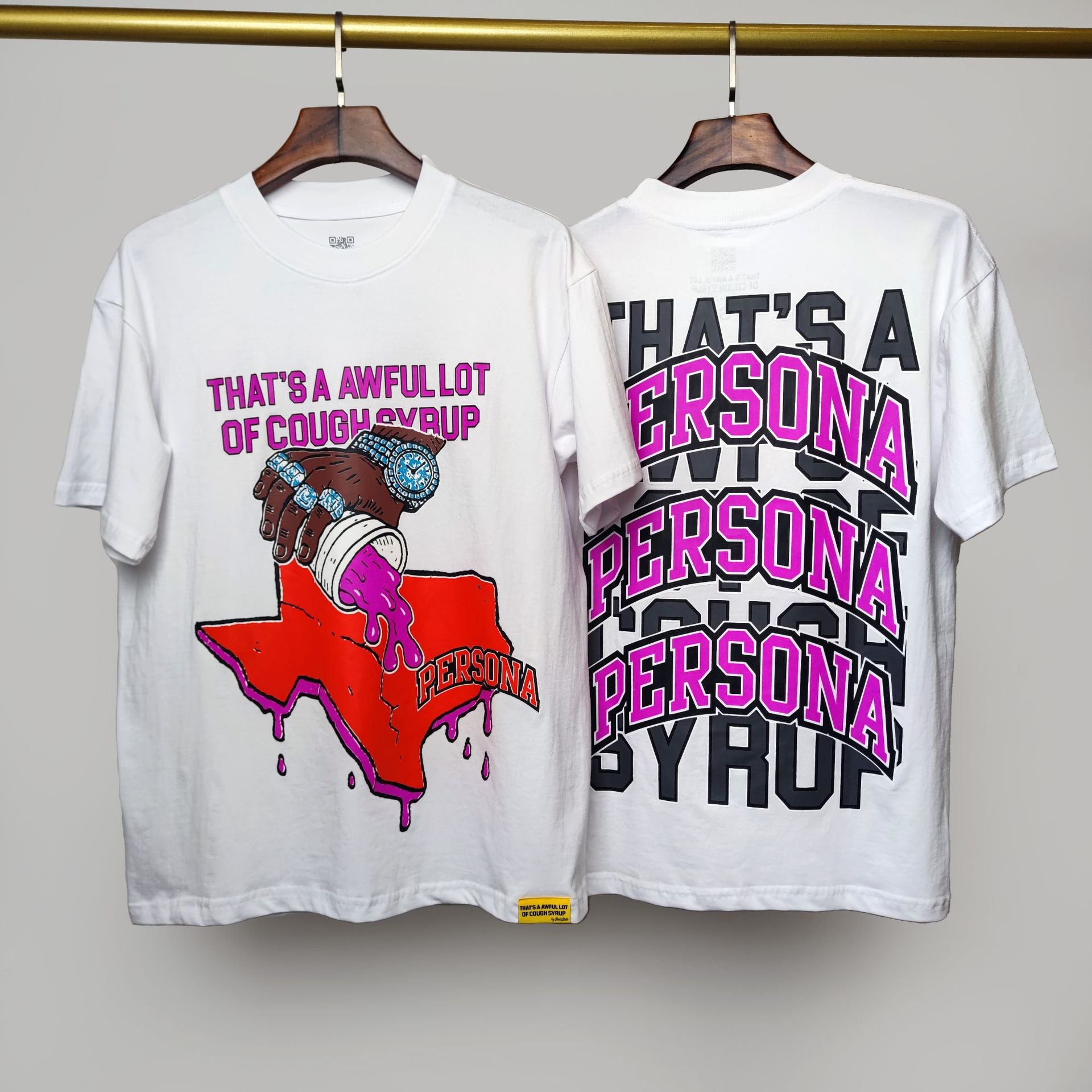 ALOCS Cough Syrup Letter Graphic Short Sleeve Tee Streetwear Unisex