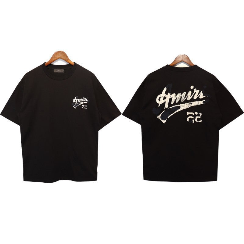 Amiri Multi‑Pattern Letter Graphic Oversized Tee Streetwear Unisex