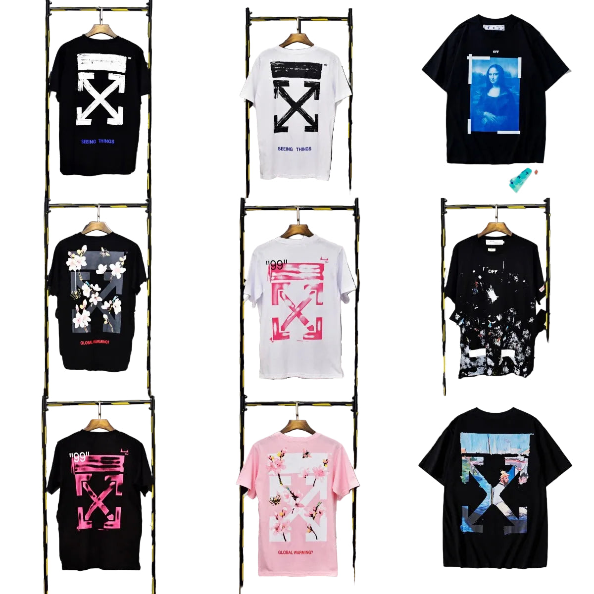 Off‑White Melt Arrow Gradient Splash Ink Crew Neck T‑Shirt Unisex