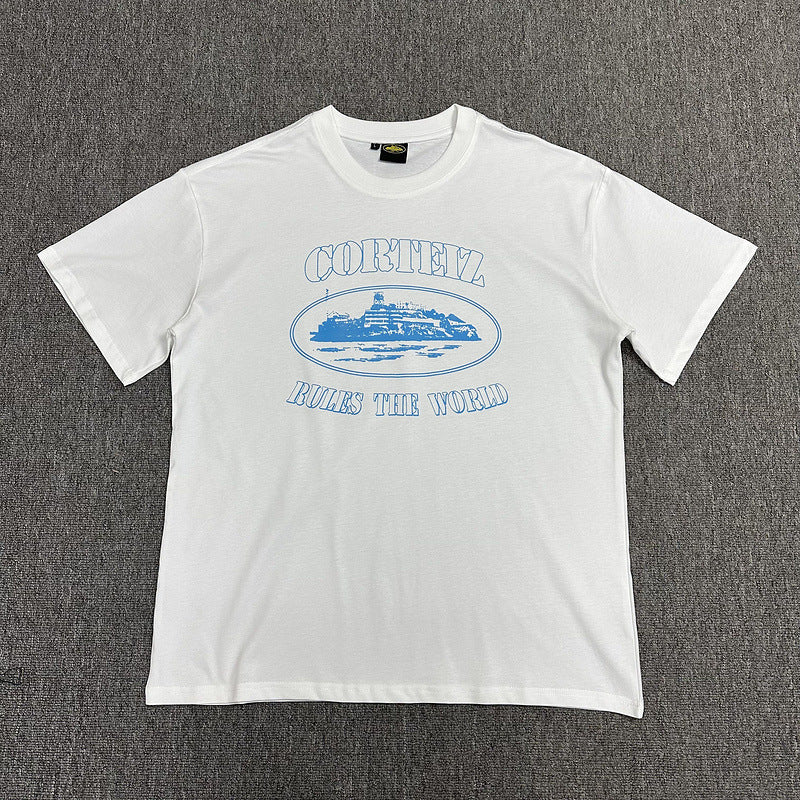 Corteiz Alcatraz Logo Letter Crew Neck Short Sleeve T‑Shirt Unisex