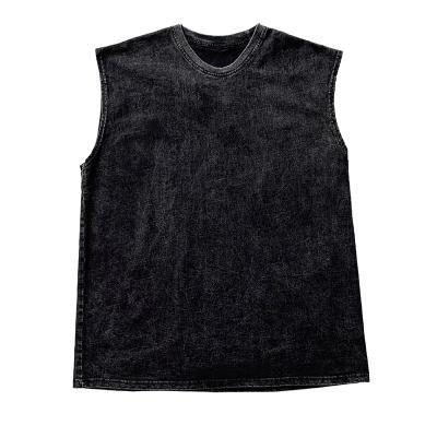 Vintage Washed Graphic Tank Top Mens Loose Hip Hop Sleeveless Vest