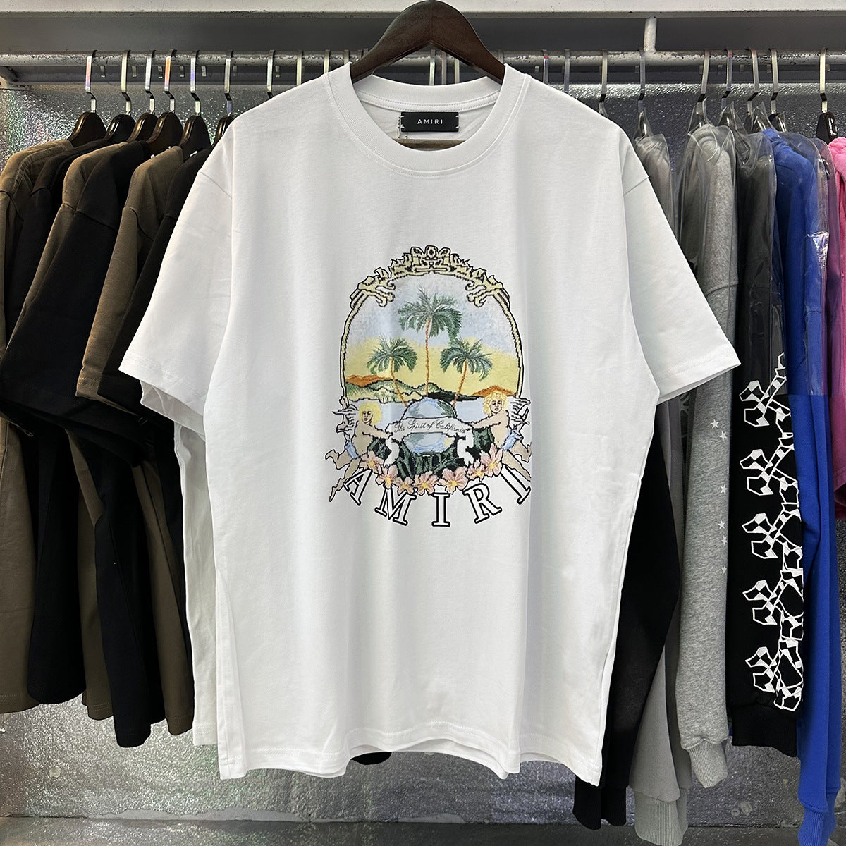 Amiri Peace Dove Graphic Oversized Tee Streetwear Unisex