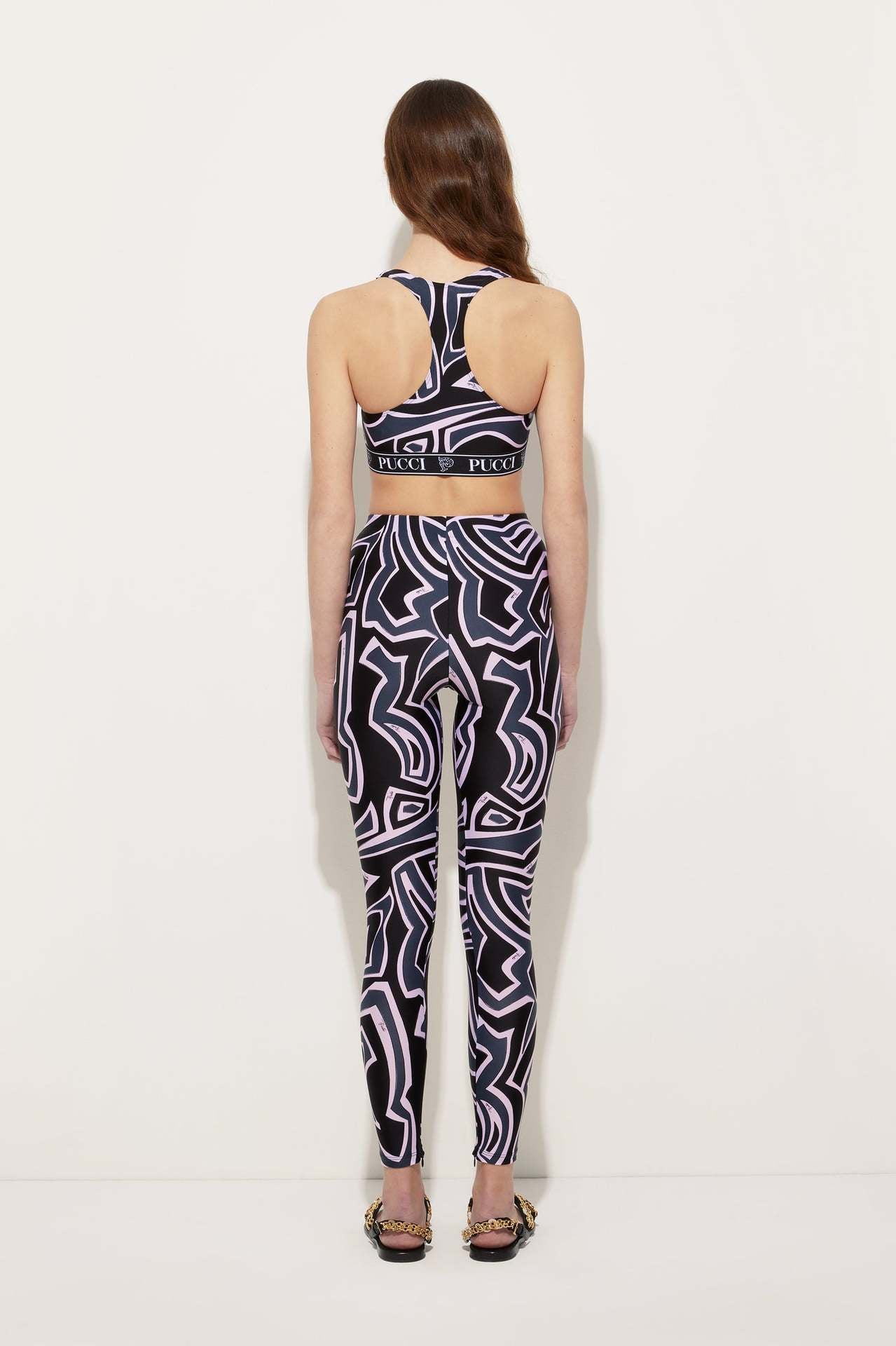 Emilio Pucci Geometric Eye Print Tank Top Leggings 2 Piece Set Women