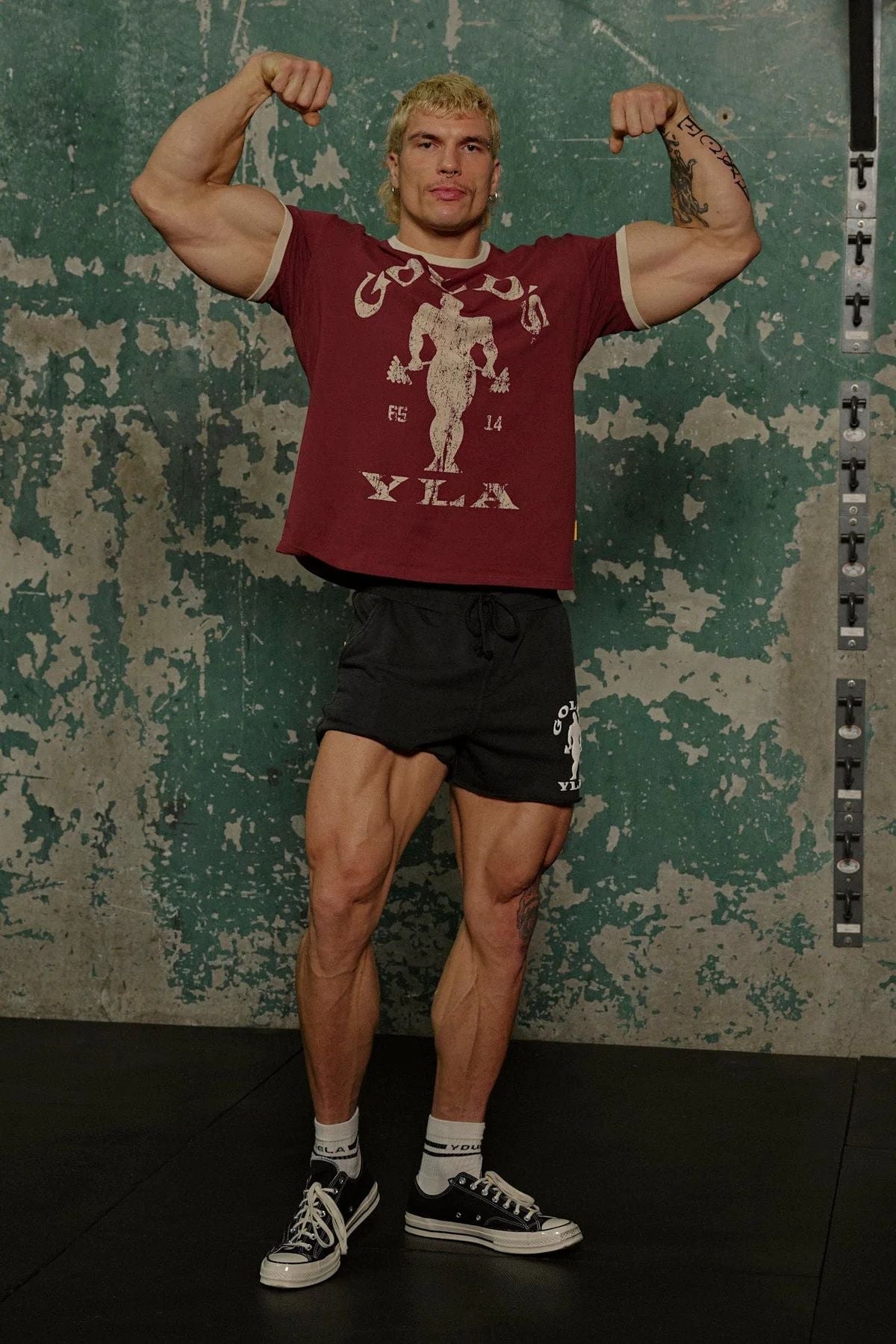 YOUNGLA 4009 Golds Gym Ringer Tees