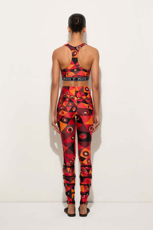 Emilio Pucci Geometric Eye Print Tank Top Leggings 2 Piece Set Women