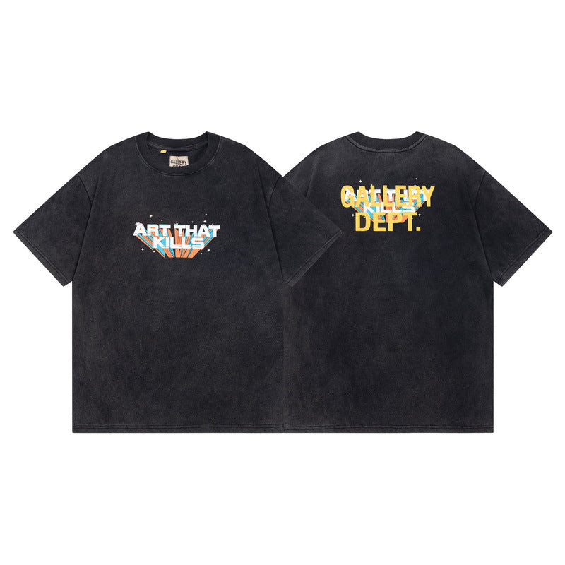 Gallery Dept Vintage Washed Graphic Short Sleeve Tee Streetwear Unisex