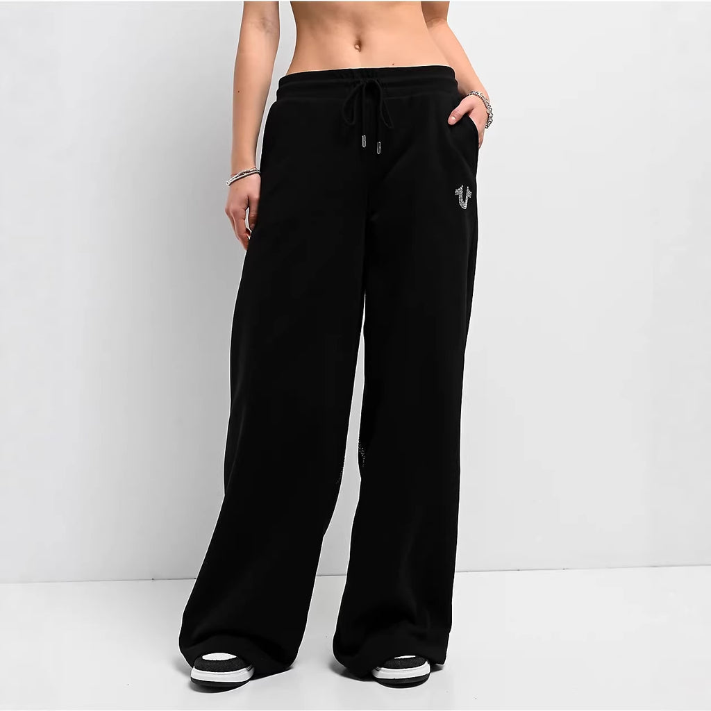 True Religion Wing Rhinestone Loose Casual Sweatpants Women Y2K