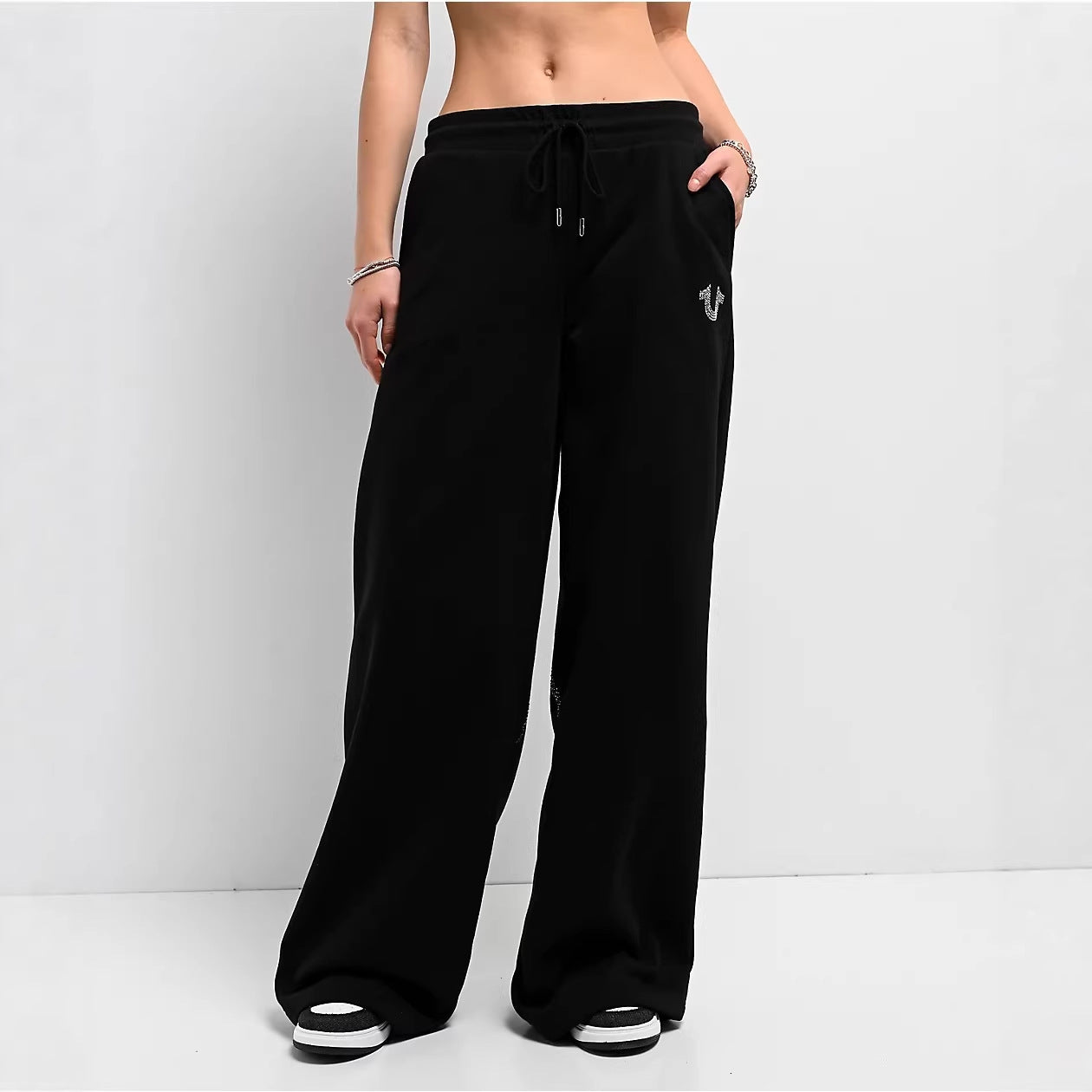 True Religion Wing Rhinestone Loose Casual Sweatpants Women Y2K