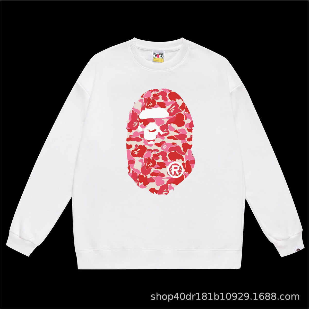 BAPE Crewneck Sweatshirt Ape Head Multi Graphic Street Pullover