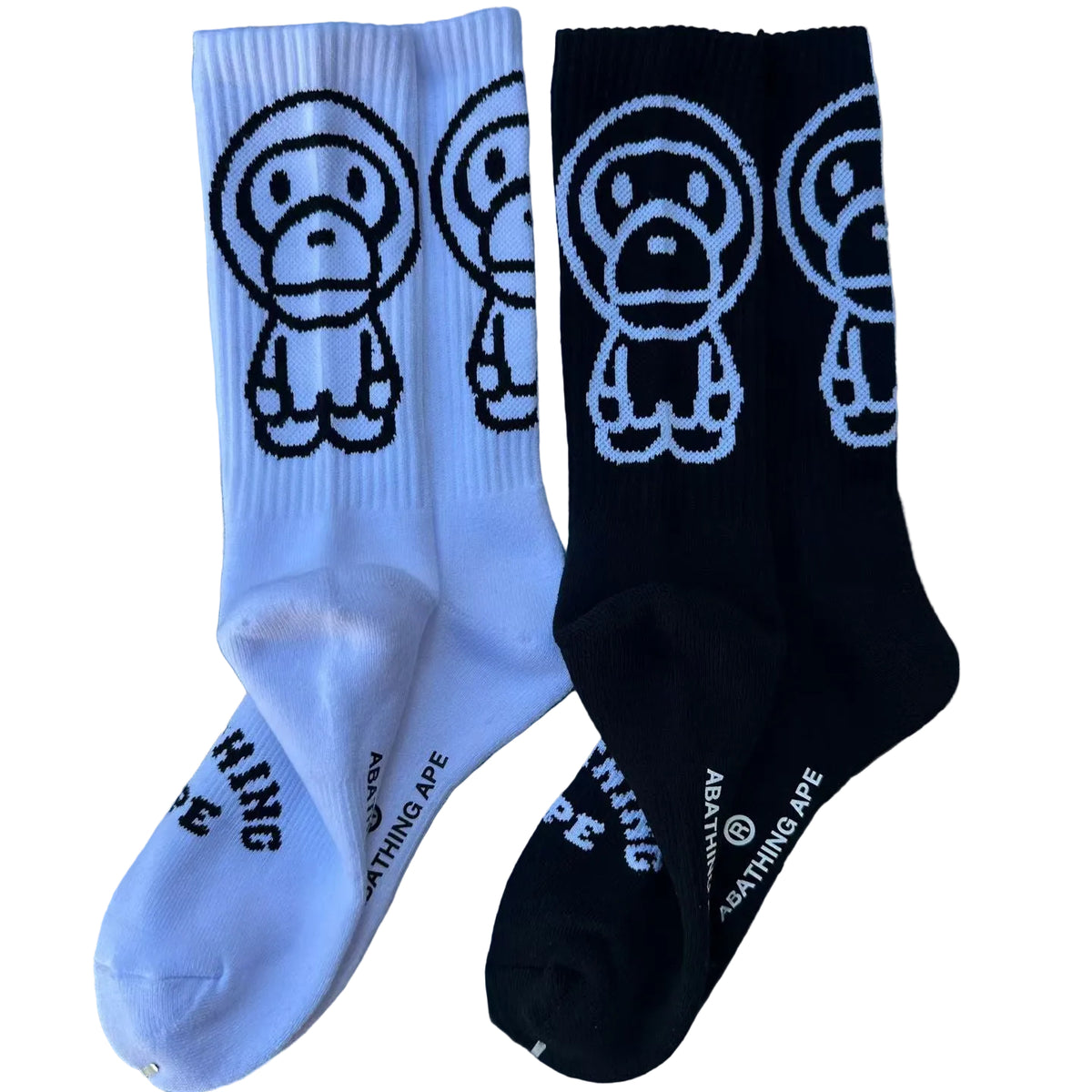 BAPE Baby Milo Outline Jacquard Crew Socks Unisex