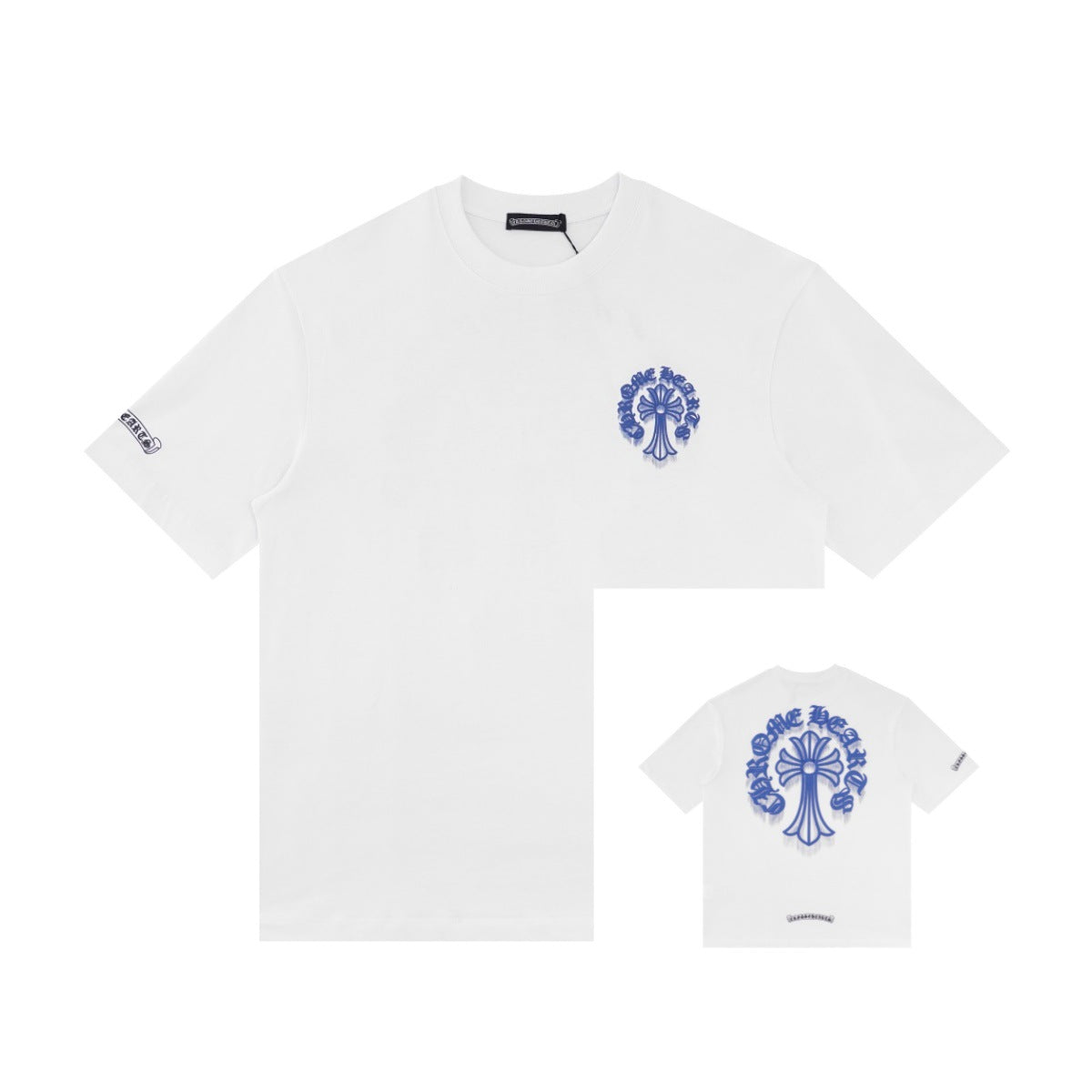 Chrome Hearts Color Sanskrit Cross Horseshoe Print Short Tee Unisex