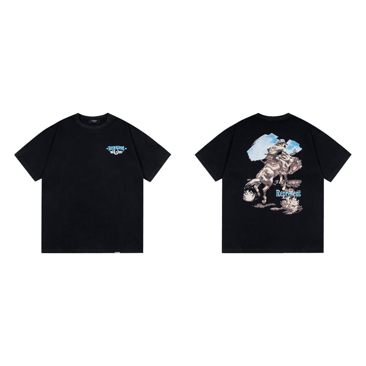 Represent Shark Washed Graphic Oversized Tee Streetwear Unisex