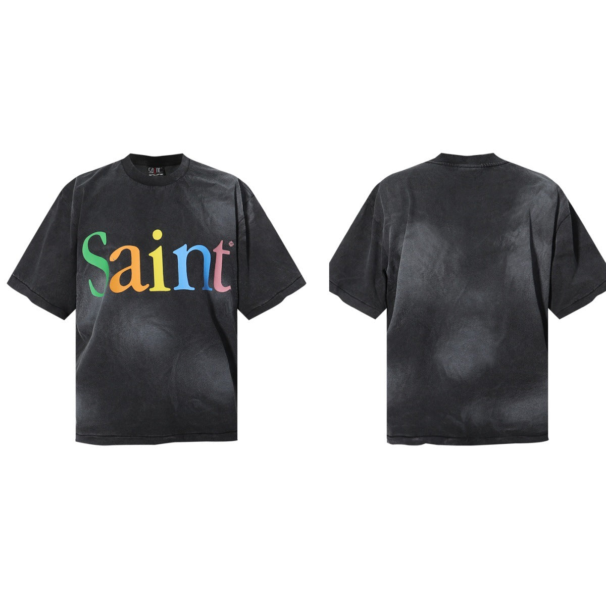 Saint Michael Vintage Washed Graphic Print Loose Streetwear T-Shirt