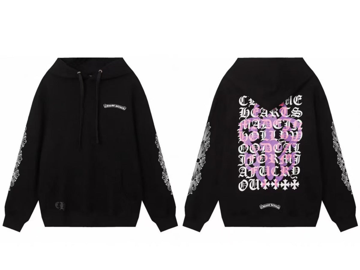 Chrome Hearts Gothic Graphic Print Pullover Hoodie Streetwear Unisex