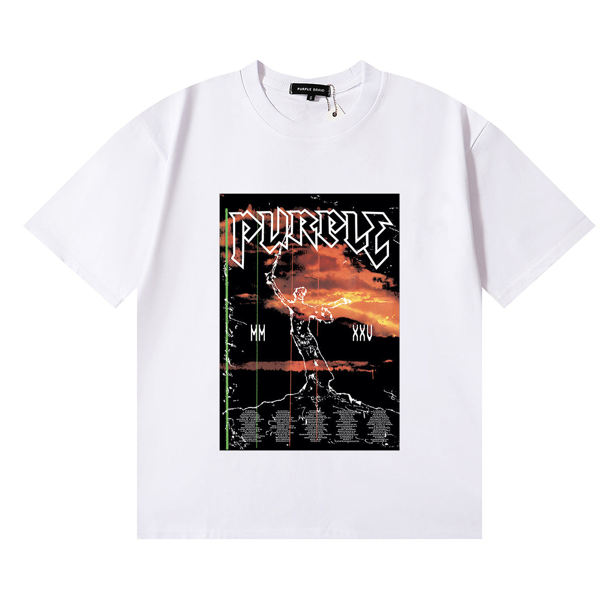 Purple Brand Graphic Tee Loose Unisex Vintage Streetwear T-Shirt