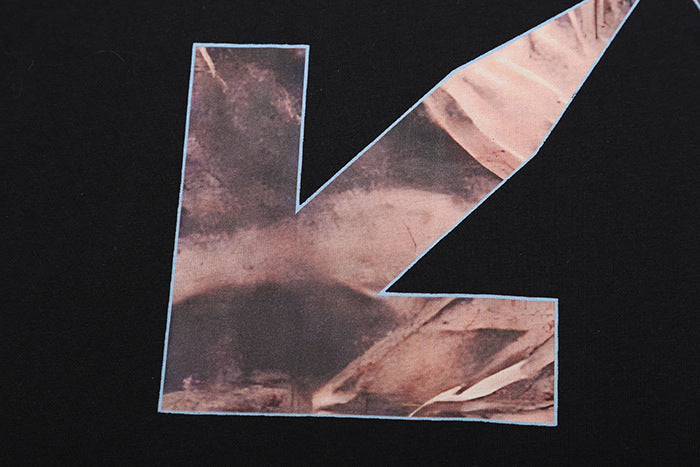 Tape Arrow Graphic Print Streetwear Crew Neck Short Sleeve T Shirt