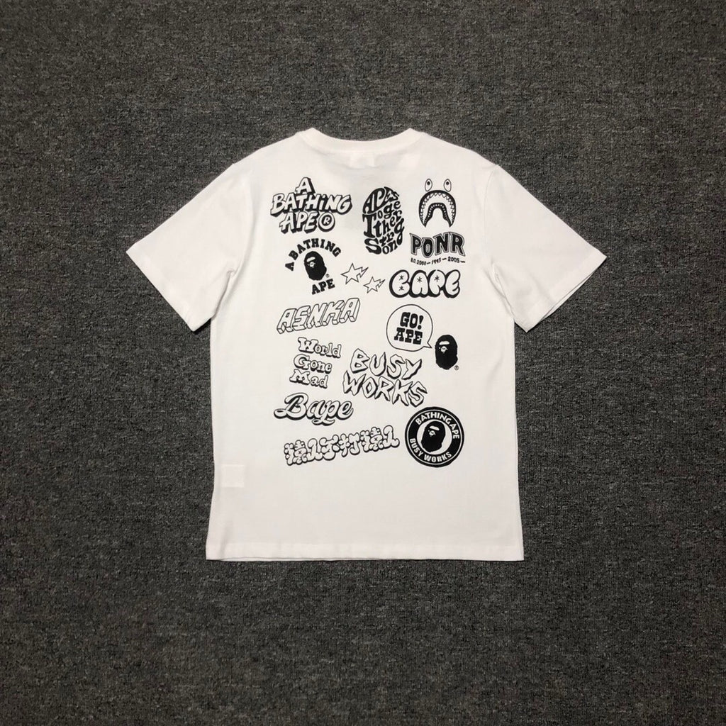 BAPE Classic Camo Ape Head Letter Print Loose Unisex Casual T-Shirt
