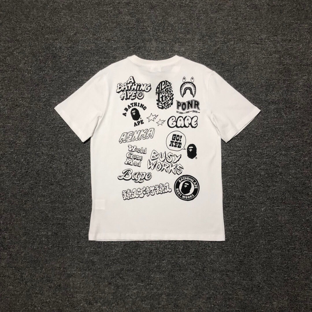 BAPE Classic Camo Ape Head Letter Print Loose Unisex Casual T-Shirt