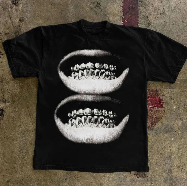 Y2K Punk Vintage Rap Graphic Unisex Oversized Streetwear Baumwoll T-Shirt