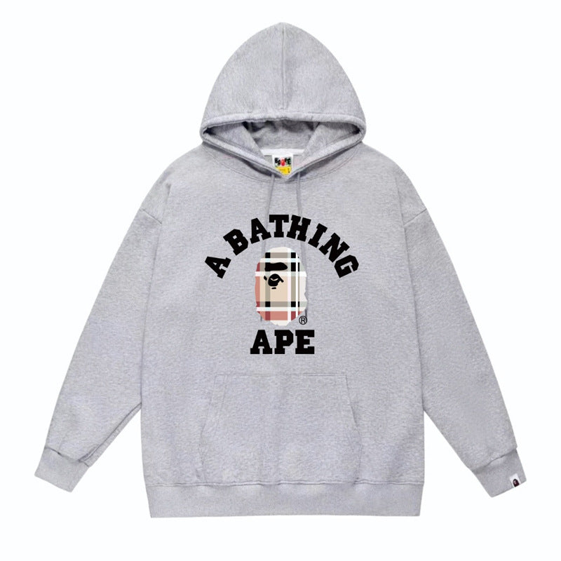 BAPE x Stussy Shark Graphic Hoodie Street Cotton Pullover Sweatshirt
