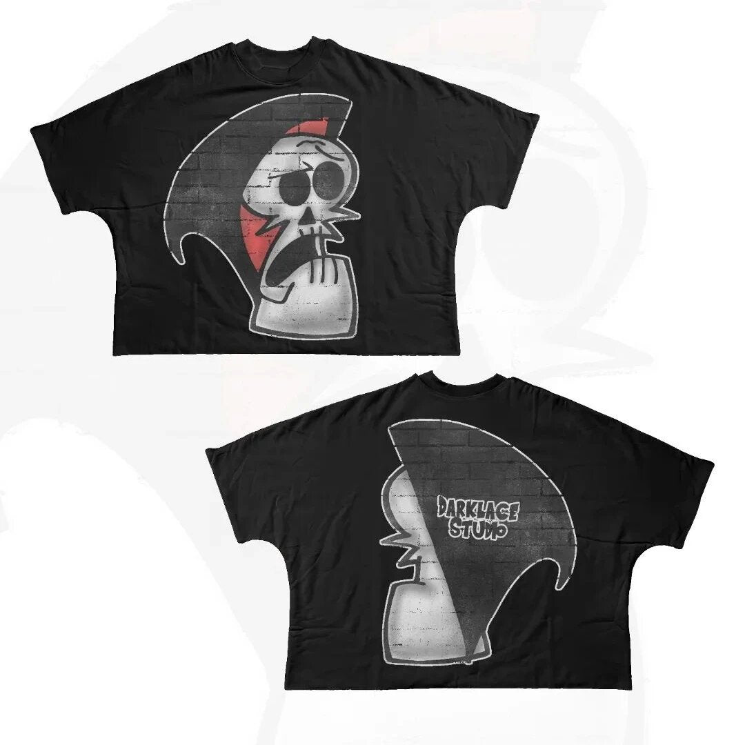 Y2K Punk Cartoon Hip Hop Grafik Unisex Oversized Streetwear Baumwoll-T-Shirt