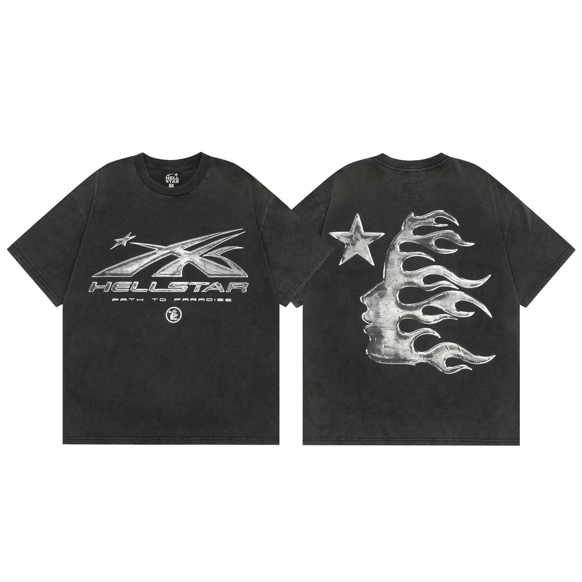 Hellstar Multi‑Graphic Print Crew Neck Short Sleeve Tee Unisex