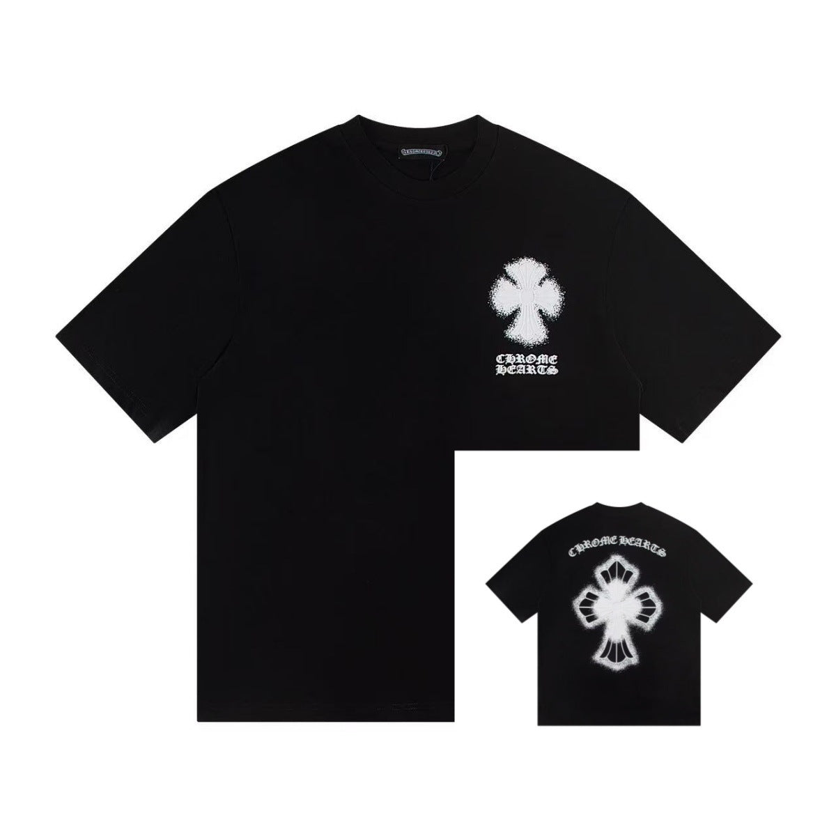 Chrome Hearts Color Sanskrit Cross Horseshoe Print Short Tee Unisex
