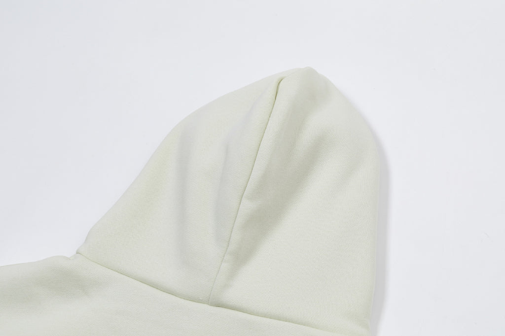 Fleece Lined Embossed Letter Streetwear Pullover Hoodie