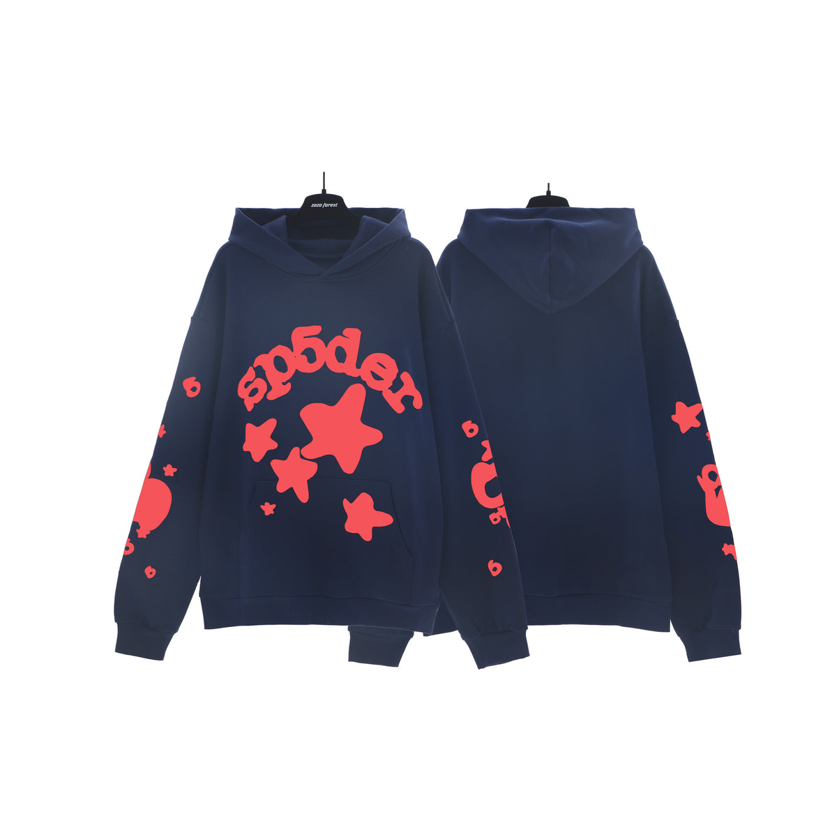 Sp5der Foam Print Spider Web Hoodie Sweatshirt Jogger Pants Set