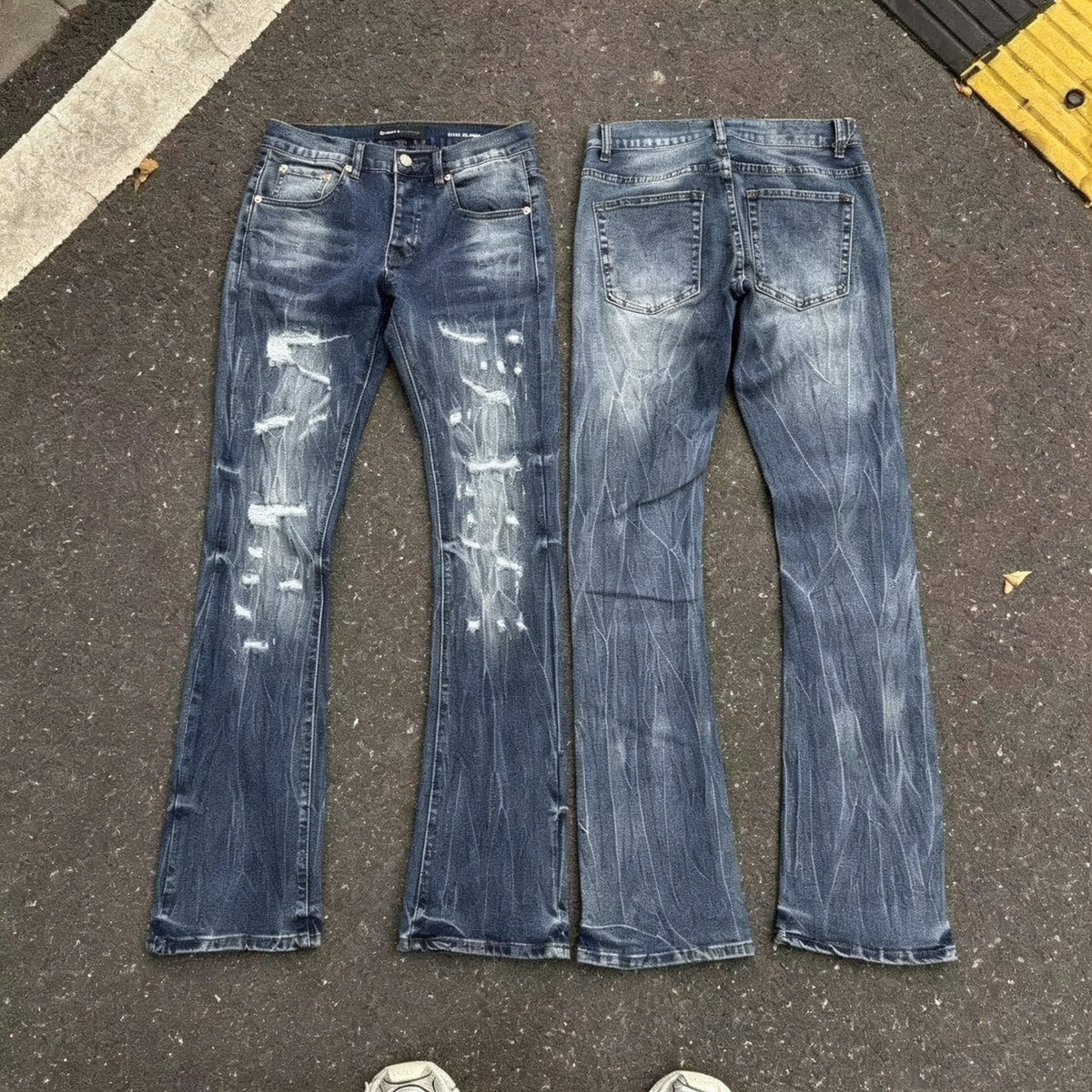 Purple Brand Men Stretch Skinny Ripped Printed Embroidered Denim Jeans