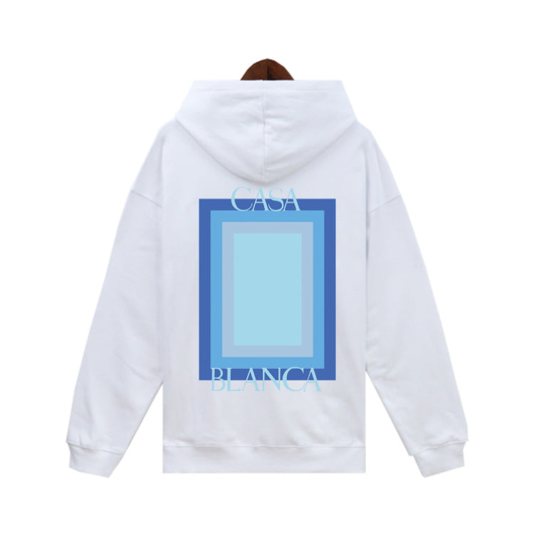 Casablanca Colorful Print Hoodie Men Casual Loose Pullover Sweatshirt