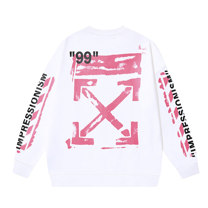Off-White Multi Graphic Arrow Logo Unisex Crew Neck Sweatshirt