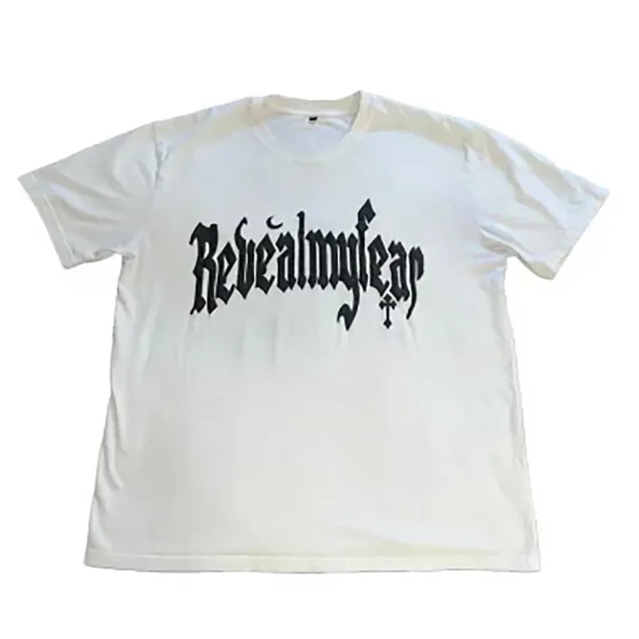 Revealmyfear Y2K Double Sided Cartoon Oversized Vintage Baumwoll-T-Shirt