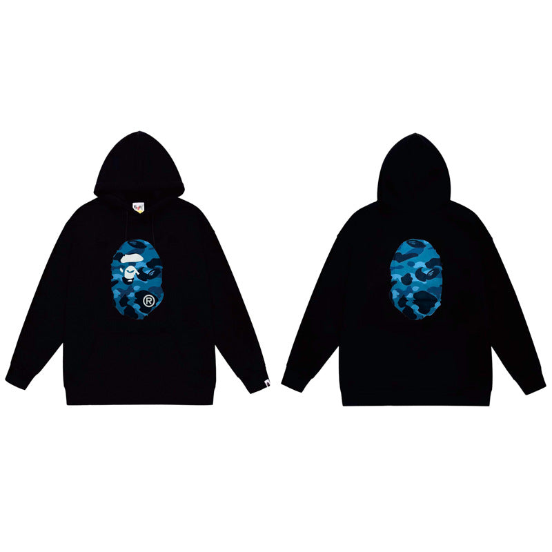 BAPE Ape Head Graphic Hoodie Camo Print Loose Cotton Pullover