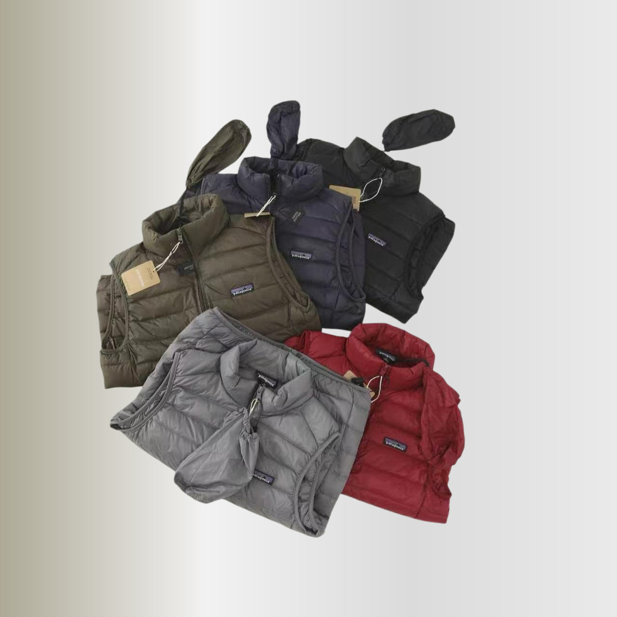 Patagonia Packable Down Vest Stand Collar Zip Outdoor Warm Gilet