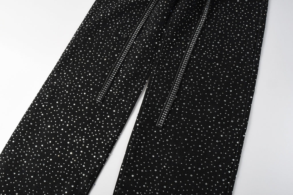 Purple Brand Rhinestone-Embellished Flared Jeans