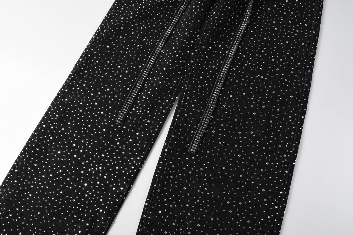Purple Brand Rhinestone-Embellished Flared Jeans